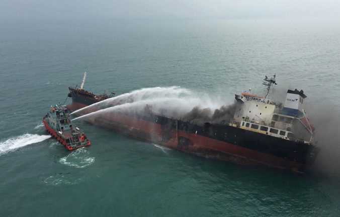 Hong Kong, výbuch ropného tankera