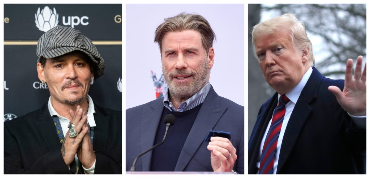 Johnny Depp, John Travolta, Donald Trump