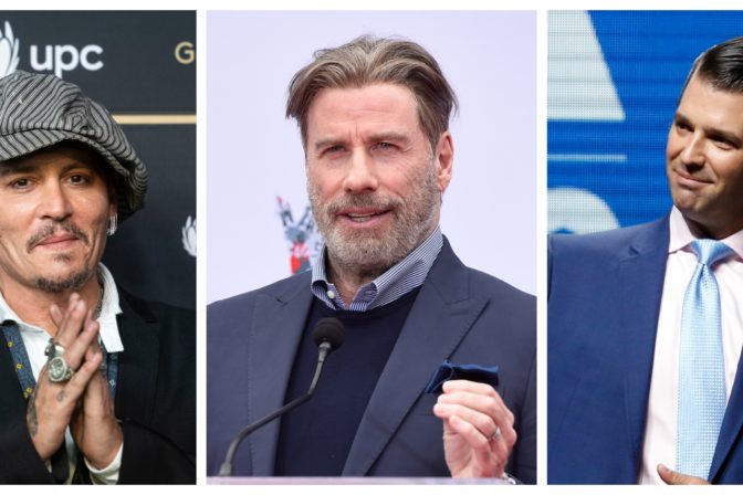 Johnny Depp, John Travolta, Donald Trump