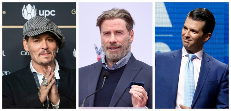 Johnny Depp, John Travolta, Donald Trump