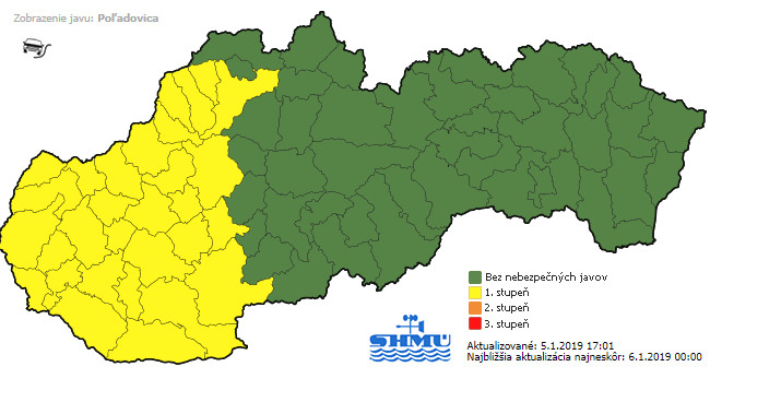 SHMÚ, výstrahy, počasie