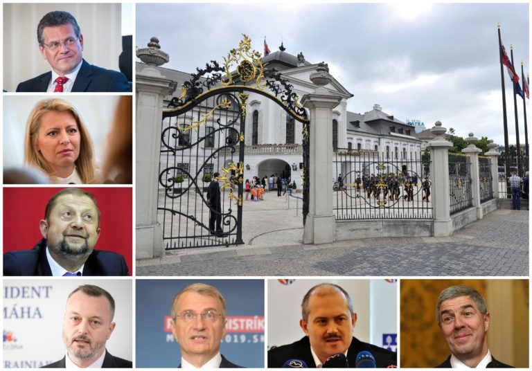 Šefčovič, Čaputová, Harabin, Krajniak, Mistrík, Kotleba, Bugár