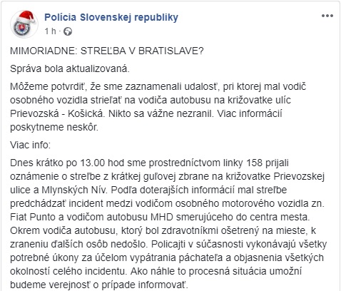 status, polícia, streľba, Bratislava