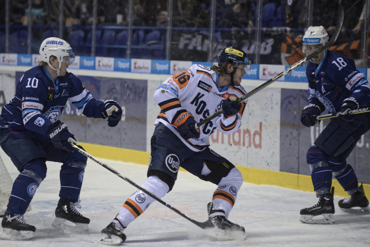 Kale Kerbashian, Ján Sýkora, Miroslav Pupák, HK Nitra, HC Košice