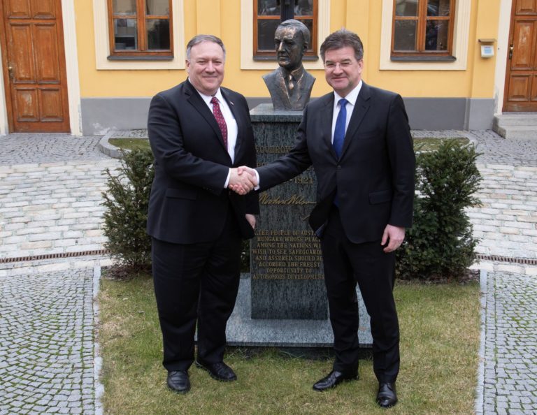 Mike Pompeo, Miroslav Lajčák