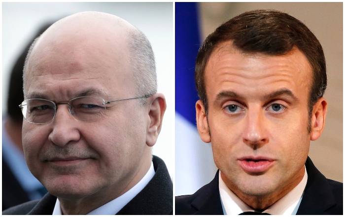 Barham Sálih, Emmanuel Macron