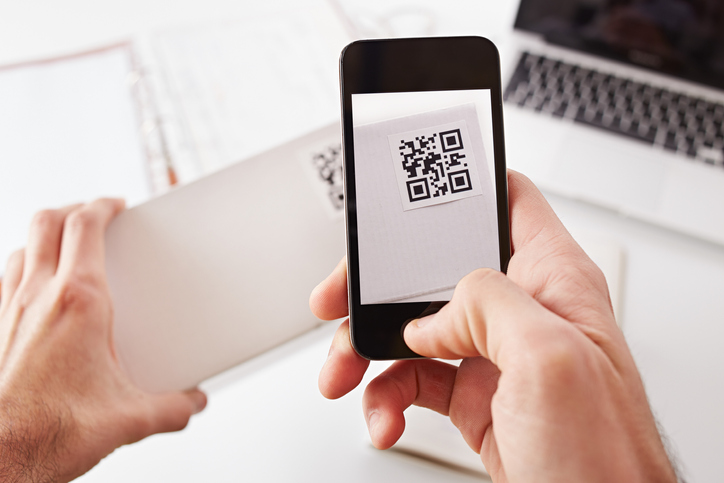 telefón, QR kód