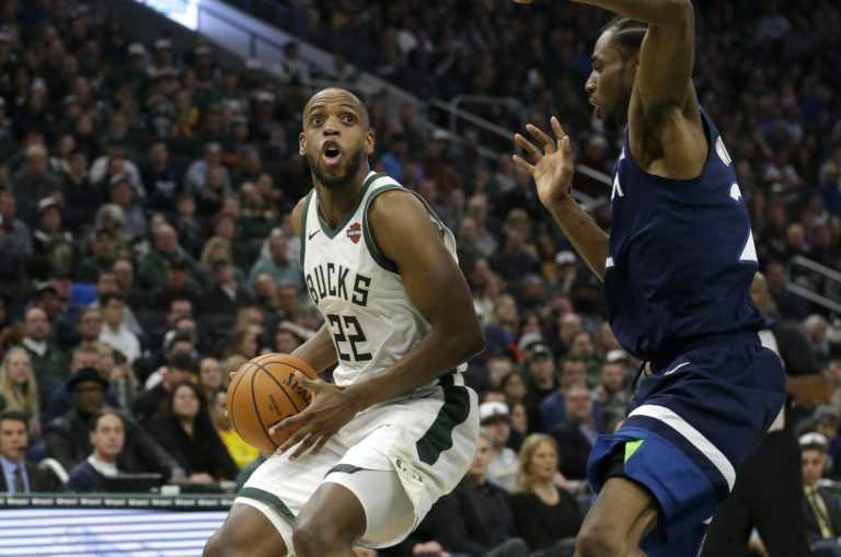 Khris Middleton, Andrew Wiggins, Milwaukee Bucks, Minnesota Timberwolves