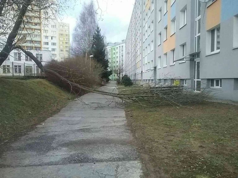 Stredné Slovensko, silný vietor