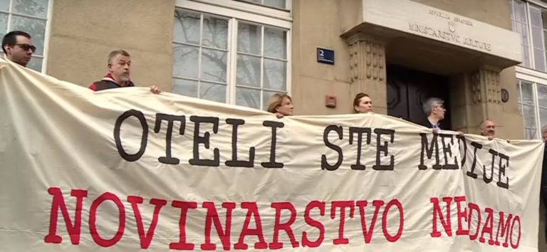 Chorvátsko, protest novinárov