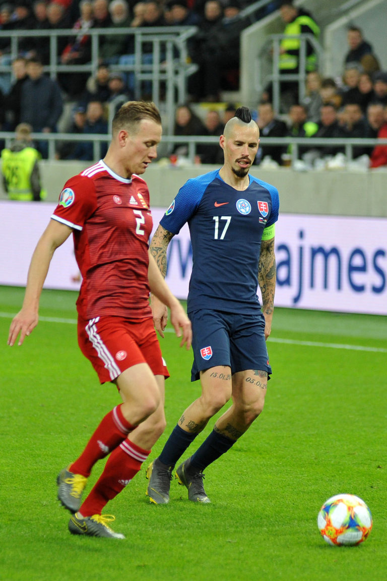 FUTBAL: Slovensko - Maďarsko (kvalifikácia o postup na ME 2020), Ádám Lang, Marek Hamšík