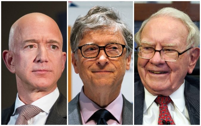 Miliardári, Jeff Bezos, Bill Gates, Warren Buffett