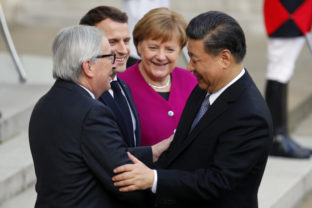 Si Ťin-pching, Emmanuel Macron, Angela Merkelová, Jean-Claude Juncker