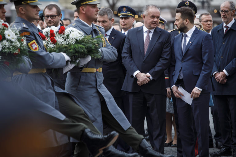 74. výročia oslobodenia Bratislavy, Andrej Kiska, Matúš Vallo, Peter Pellegrini