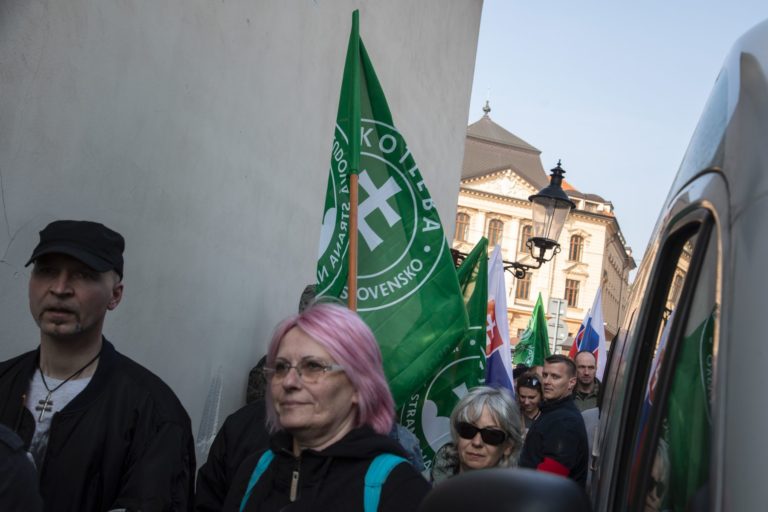 Protest proti rozpusteniu strany ĽSNS