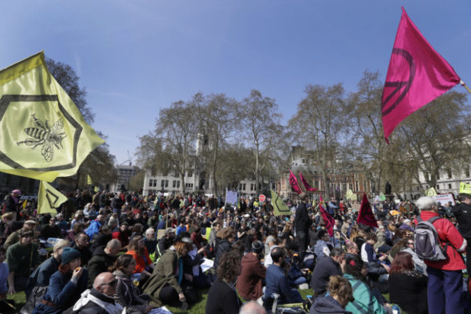 Londýn, protest, klimatické zmeny