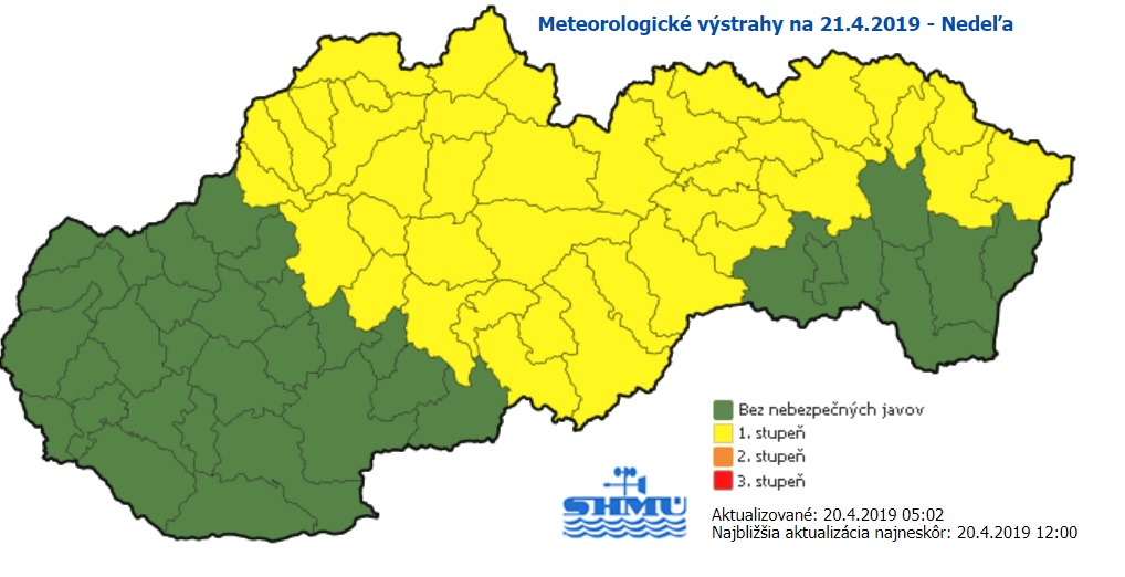 SHMU, výstraha pred mrazom
