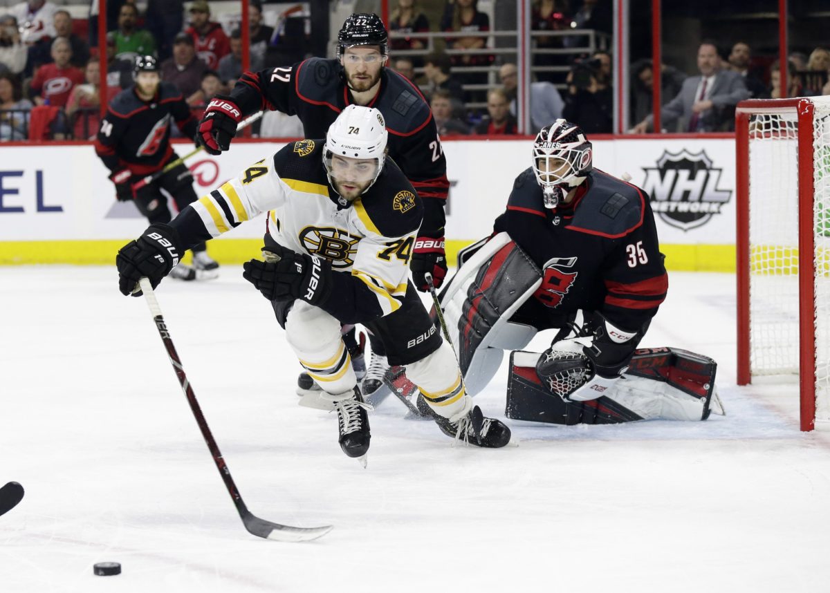 Jake DeBrusk (74), play-off NHL, Boston Bruins