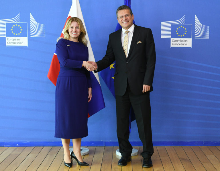 Zuzana Čaputová, prezidentka, návšteva Bruselu, Maroš Šefčovič