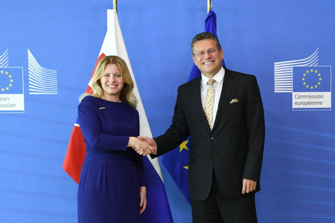 Zuzana Čaputová, prezidentka, návšteva Bruselu, Maroš Šefčovič