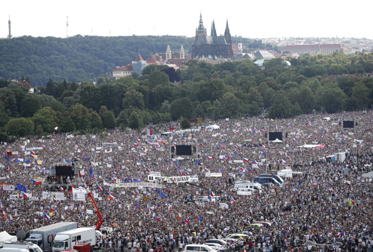 Praha, protest, Letná