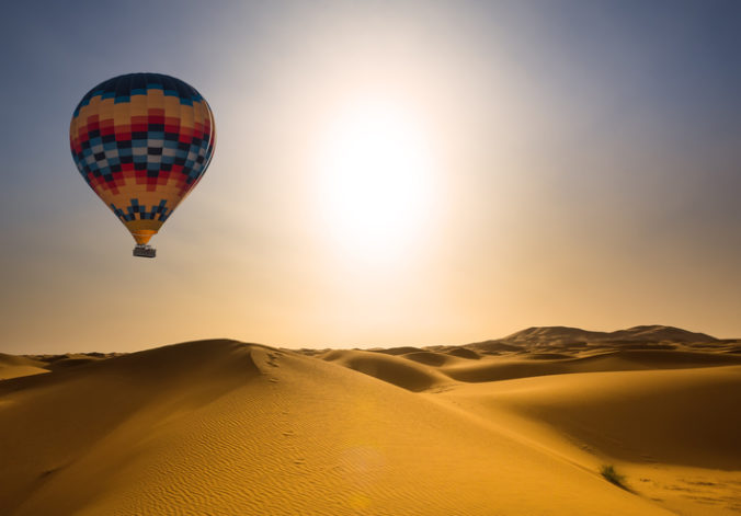 balón, púšť