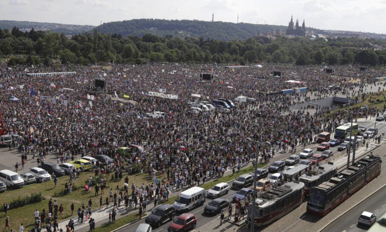 Praha, protest, Letná