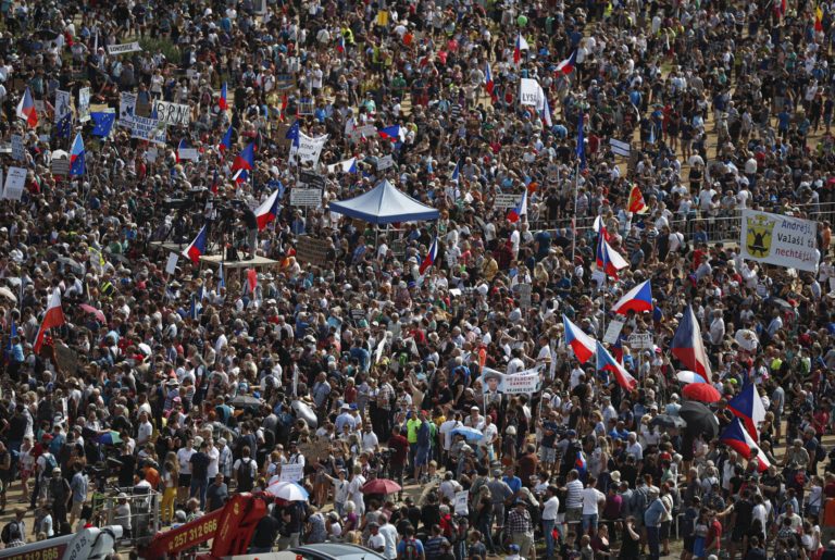 Praha, protest, Letná