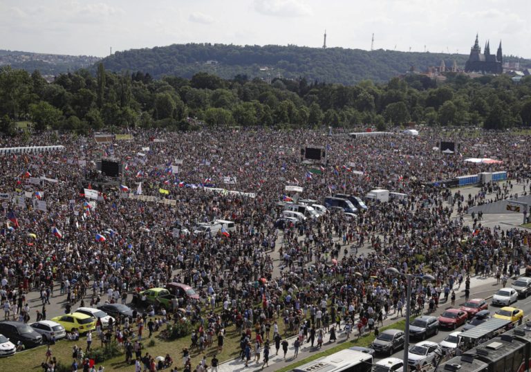 Praha, protest, Letná
