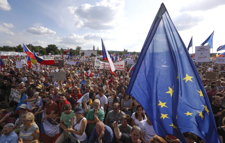 Praha, protest, Letná