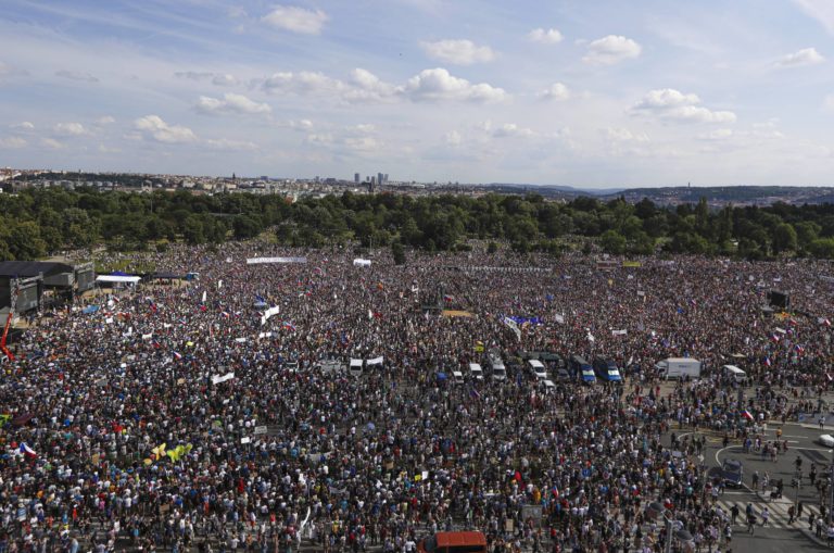 Praha, protest, Letná