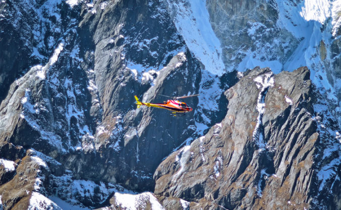 Himaláje, helikoptéra