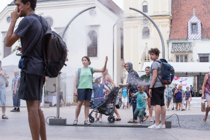 leto, horúčavy, rozprašovače vody, Bratislava