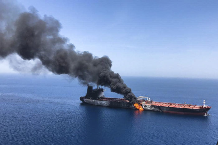 Irán, tanker, požiar