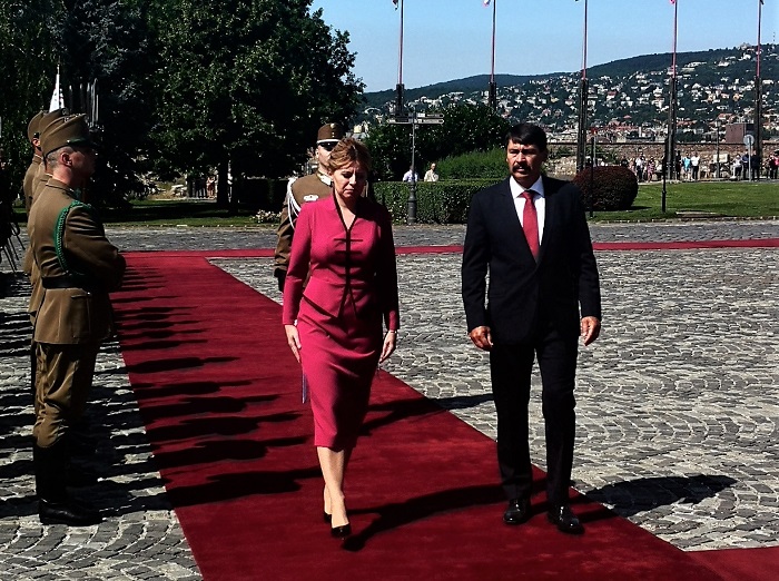 Zuzana Čaputová, János Áder, návšteva prezidentky