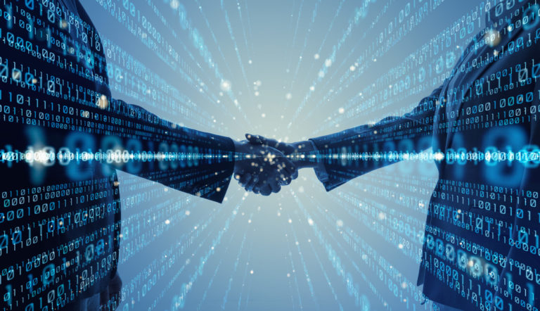 Digital binary code concept.