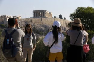 Akropola, Grécko, turisti