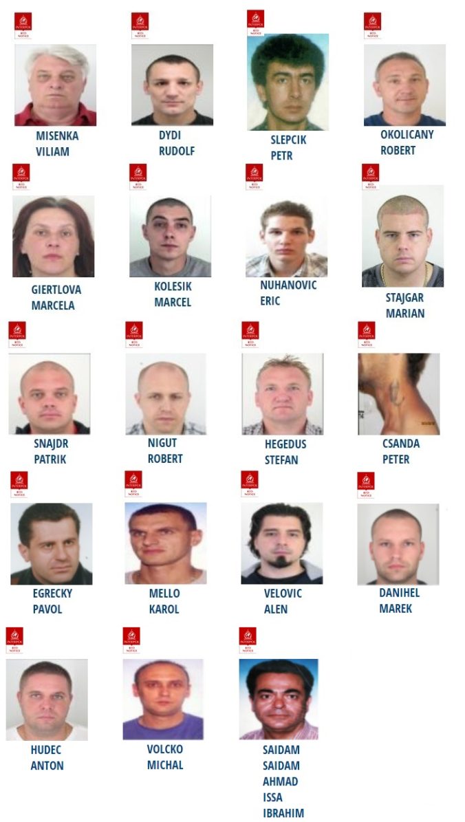 Interpol, hľadaní Slováci