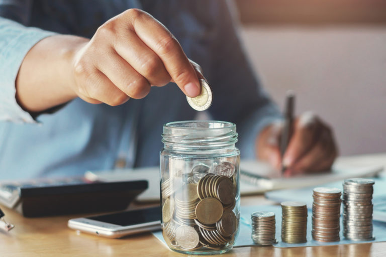 Business accounting saving money concept