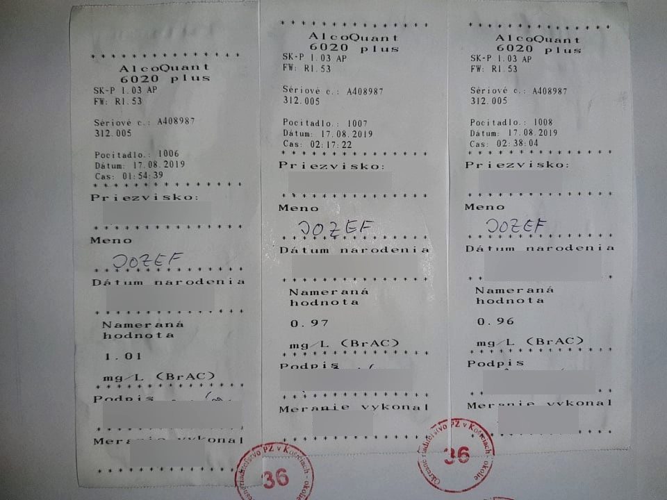 alkohol za volantom, Jozef, Kechnec