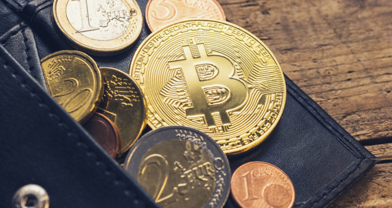 Personal Bitcoin Wallet with euro coins