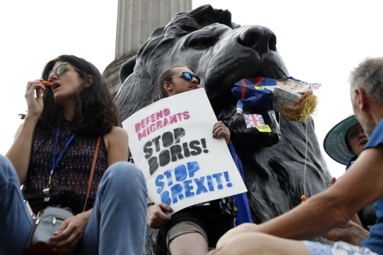 Británia, Brexit, protest
