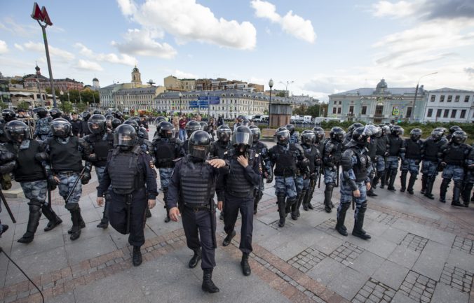 polícia, demonštrácia, Moskva