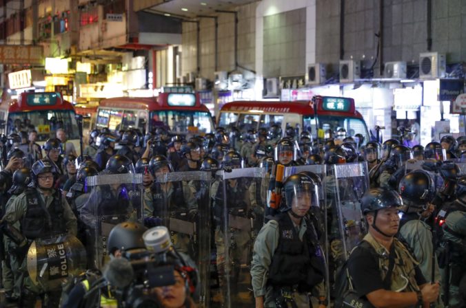 polícia, protest, Hongkong