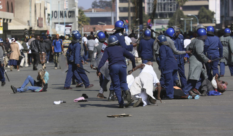 Zimbabwe, protest, polícia