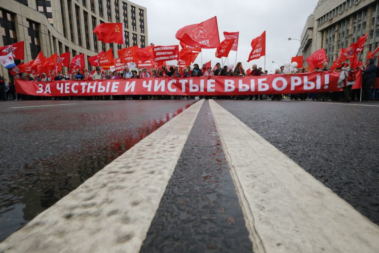 protest, Moskva, komunisti