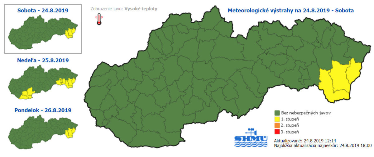 SHMÚ, výstrahy