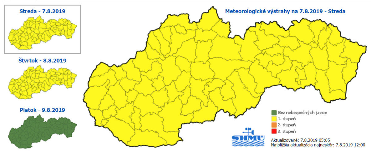 SHMÚ, počasie, výstrahy