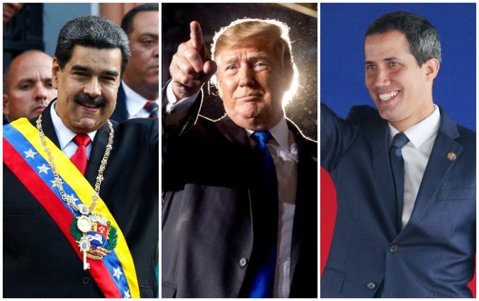 Nicolás Maduro, Donald Trump, Juan Guaidó