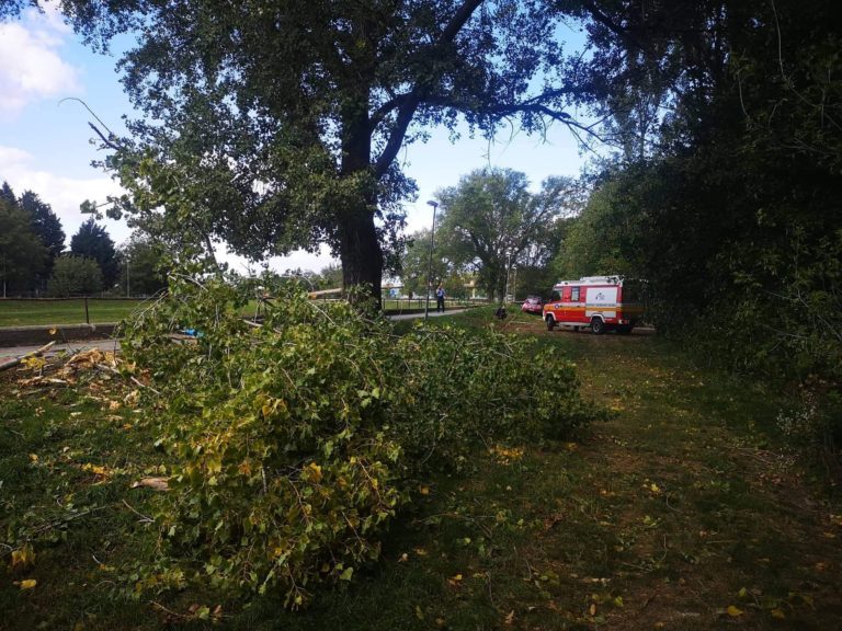 hasiči, silný vietor, obeť